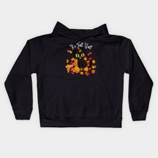 It's fall y'all Black Cats Halloween Thanksgiving and Fall Color Lovers Kids Hoodie